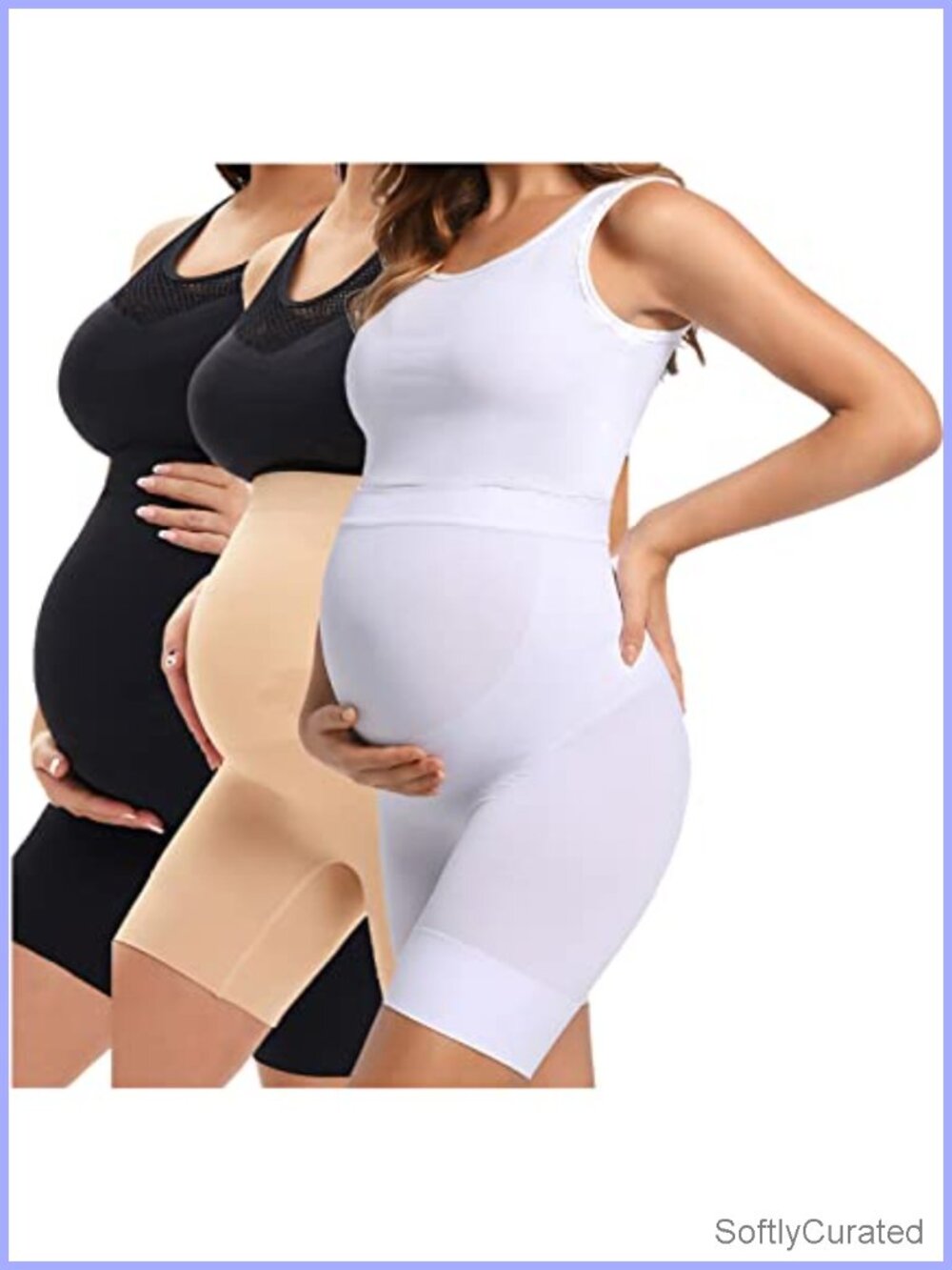 Seamless Maternity Shapewear Pregnancy Belly Support Thigh Chafing Prevention
